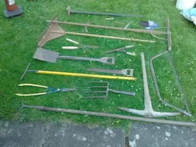 Assortment of old tools from shed